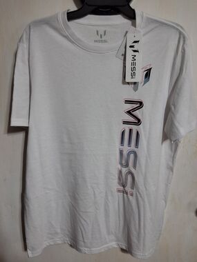 Messi Men’s White Graphic Logo T‑Shirt M